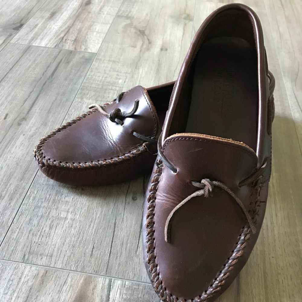 Minnetonka Moccasins Brown Leather Loafers EUC